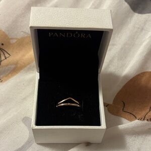 two rose gold pandora rings